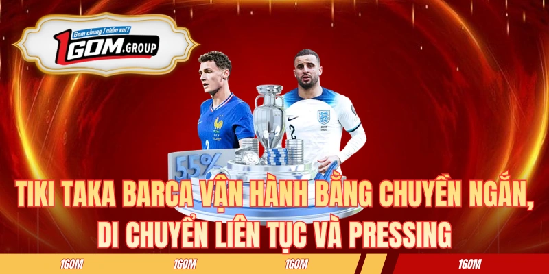 Tiki taka Barca vận hành bằng chuyền ngắn, di chuyển liên tục và pressing ngay sau khi mất bóng
