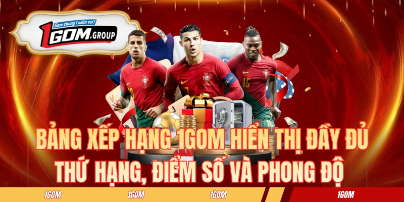 Bảng xếp hạng tại 1GOM hiển thị đầy đủ thứ hạng, điểm số và phong độ các đội bóng